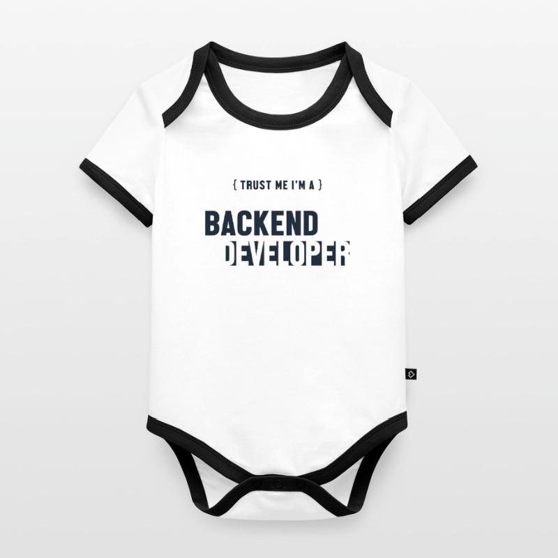 Trust Me I'm Backend Developer Coder Programmer Body Bébé bio contrasté manches courtes