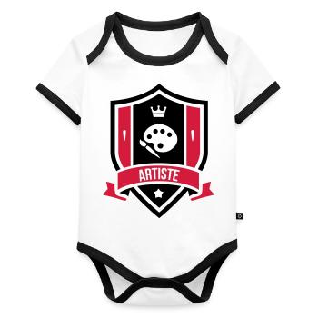 Artist - Art - Organic Baby Contrasting Bodysuit - white/black  - Front