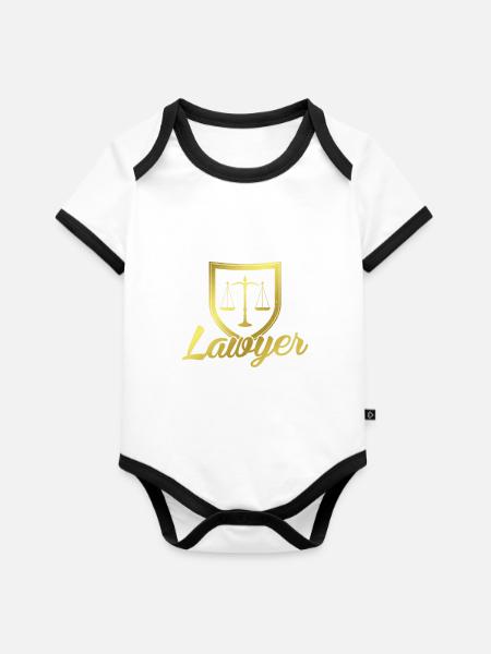 Jura - Baby Bio-Kurzarm-Kontrastbody - Weiß/Schwarz