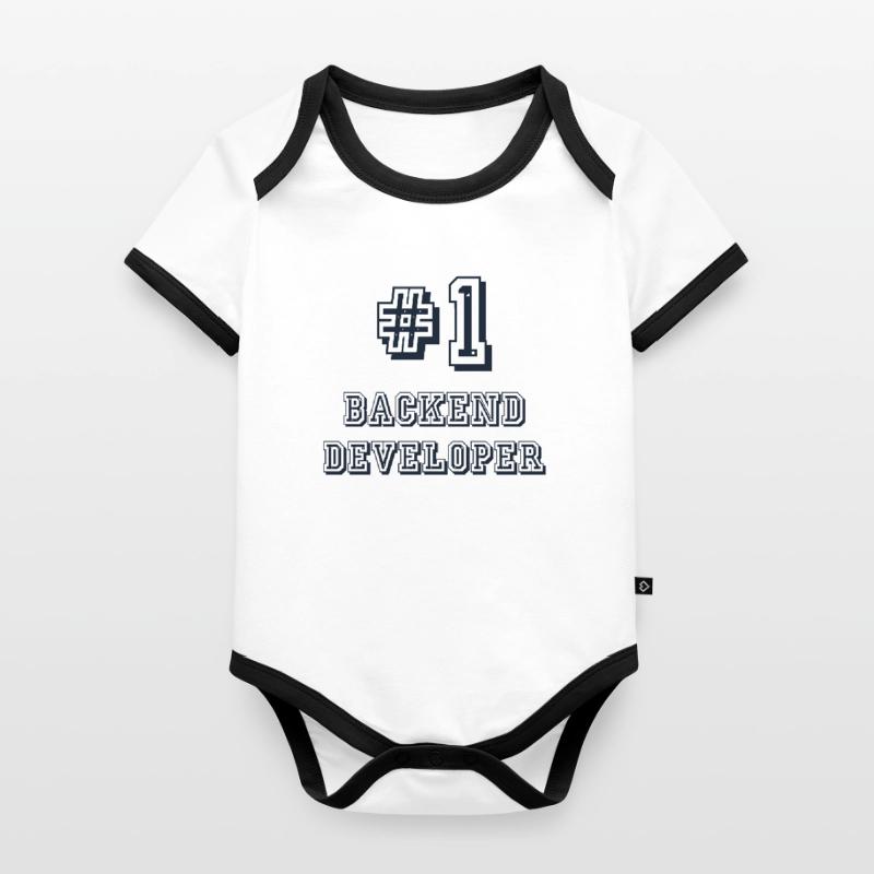 #1 Backend Developer Coder Programmer Body Bébé bio contrasté manches courtes