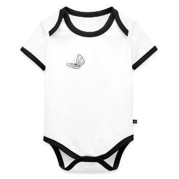 Butterfly Insect Butterflies - Organic Baby Contrasting Bodysuit - white/black  - Front