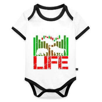 Trader Life Stock Forex Trader - Organic Baby Contrasting Bodysuit - white/black  - Front