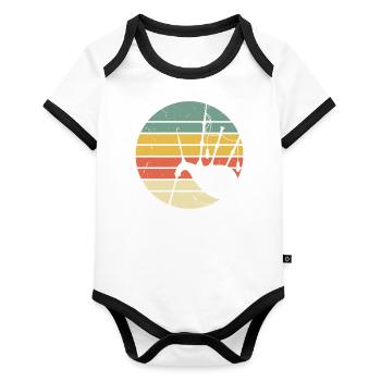 Bagpipes - Organic Baby Contrasting Bodysuit - white/black  - Front