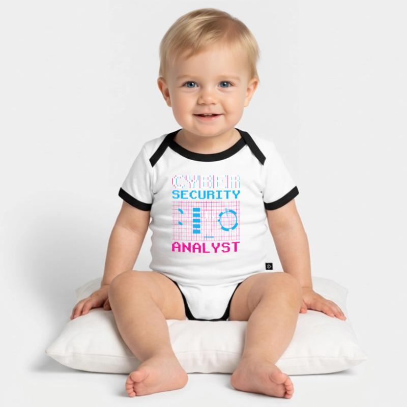 Cybersecurity Analyst IT Sicherheit Hacker Hack Baby Bio-Kurzarm-Kontrastbody