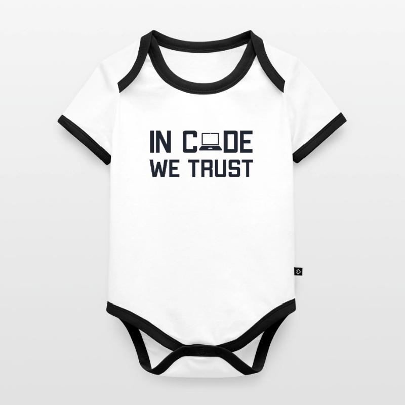 In Code We Trust Softwareingenieur Developer Baby Bio-Kurzarm-Kontrastbody