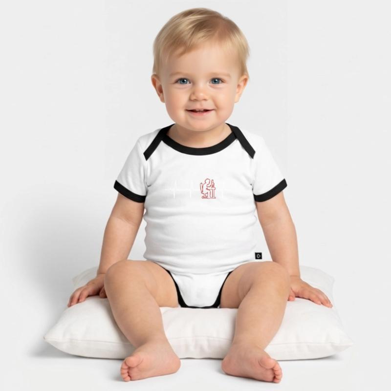 Programmer Heartbeat Softwareentwickler Coder Baby Bio-Kurzarm-Kontrastbody