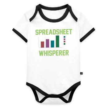 Spreadsheet Whisperer Work Table Accountant - Organic Baby Contrasting Bodysuit - white/black  - Front