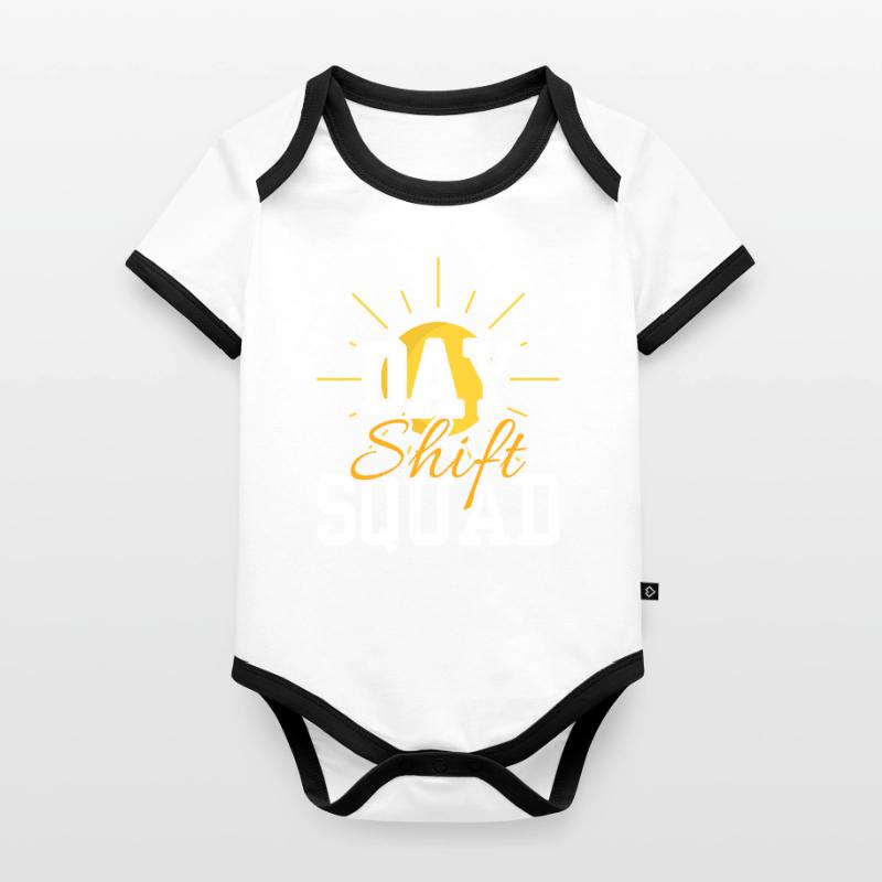 Day Shift Squad Shift Work Shift Work Organic Baby Contrasting Bodysuit