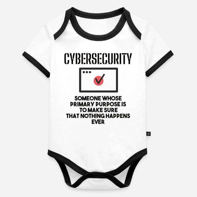Cybersecurity - IT Security Computer Scientists - Organic Baby Contrasting Bodysuit - white/black 