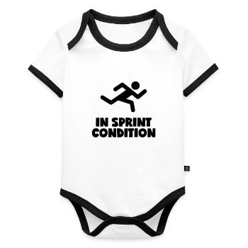 In Sprint Condition - Organic Baby Contrasting Bodysuit - white/black  - Front