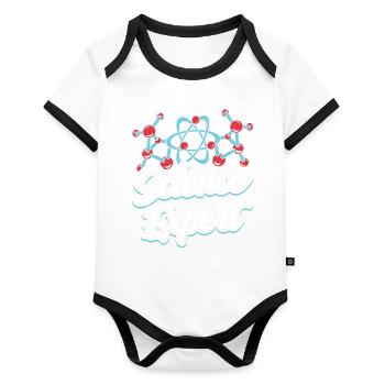 Scientific Expert Science Science - Organic Baby Contrasting Bodysuit - white/black  - Front