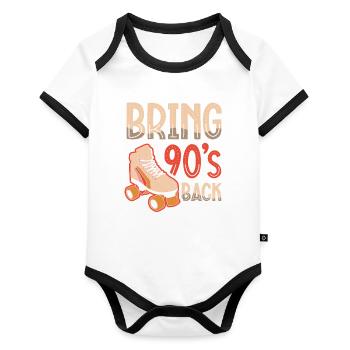 Bring back the 90s. Nineties - Organic Baby Contrasting Bodysuit - white/black  - Front
