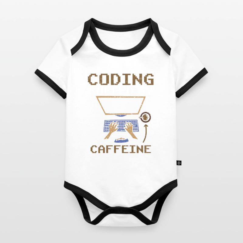 Programming powered by caffeine coding Organic Baby Contrasting Bodysuit