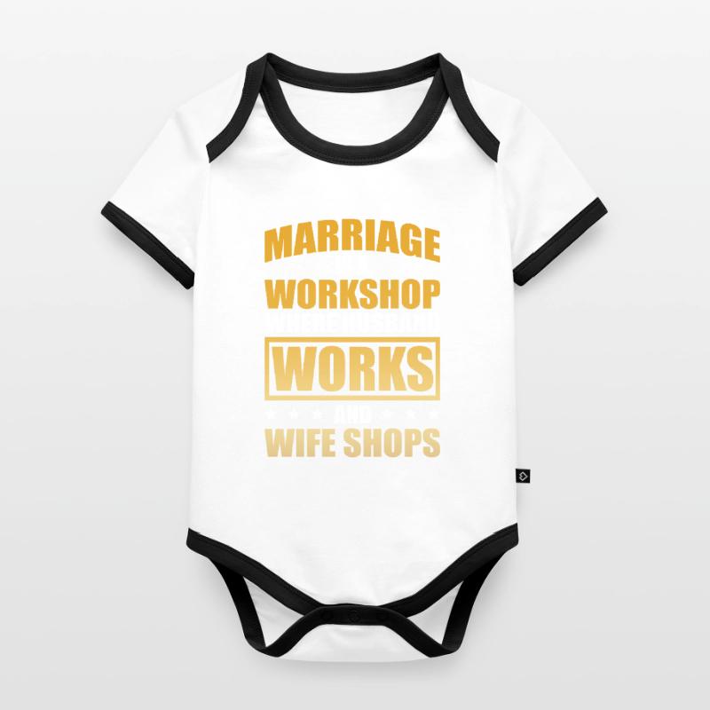 Die Ehe Ist Ein Workshop Lustige Ehe Hochzeit Baby Bio-Kurzarm-Kontrastbody
