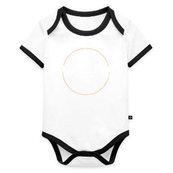Dublin Saying - Organic Baby Contrasting Bodysuit - white/black  - Front