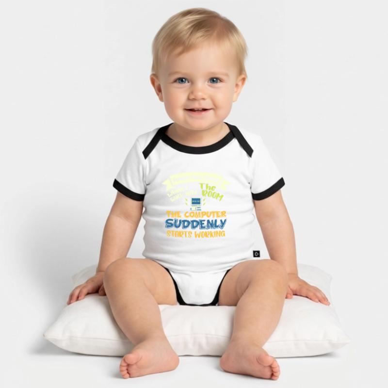 Computer programmer for information technology Organic Baby Contrasting Bodysuit