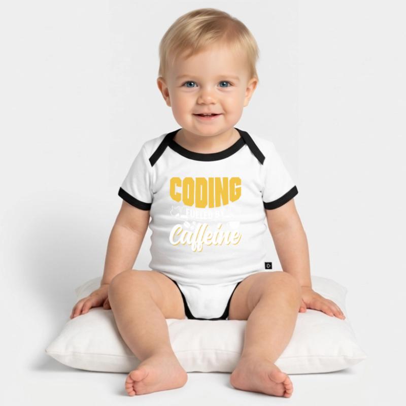 Programming powered by caffeine coding Organic Baby Contrasting Bodysuit