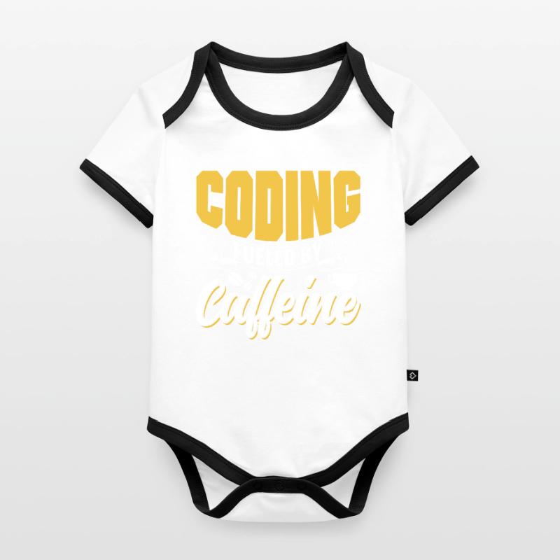 Programming powered by caffeine coding Organic Baby Contrasting Bodysuit