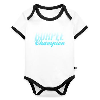 Burpee Champion - Body Bébé bio contrasté manches courtes - blanc/noir  - Devant