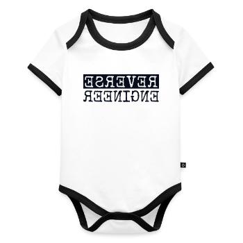 Reverse Engineer Software Engineer Developer - Organic Baby Contrasting Bodysuit - white/black  - Front