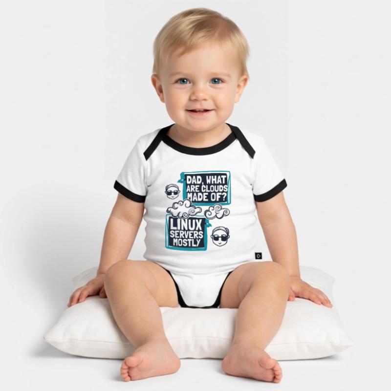 Papa quels sont les clouds faits de Developer Coder Body Bébé bio contrasté manches courtes