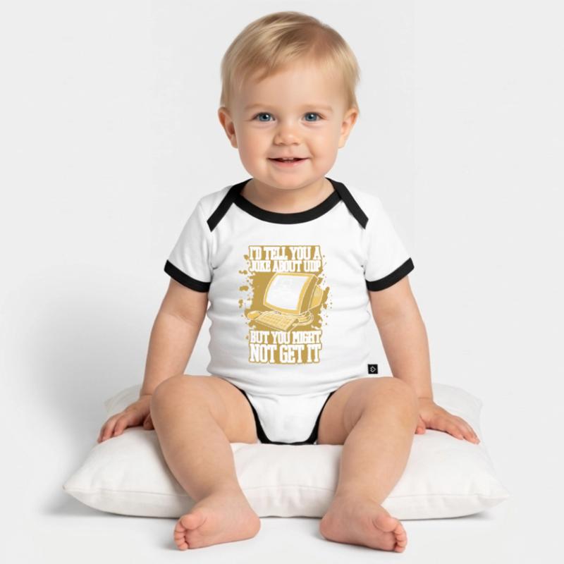 I'd Tell You A Joke About UDP Developer Coder Baby Bio-Kurzarm-Kontrastbody