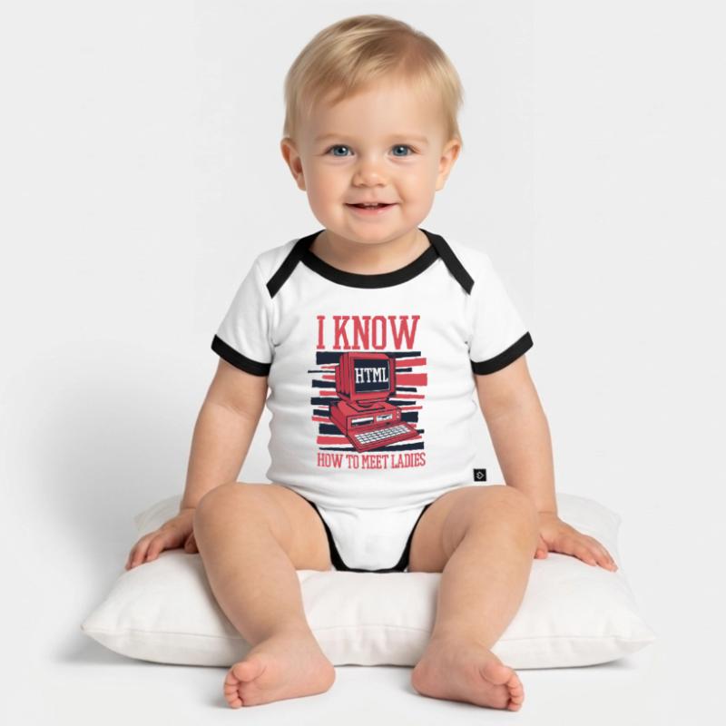 Je sais chaud pour rencontrer des dames Developer Coder Body Bébé bio contrasté manches courtes