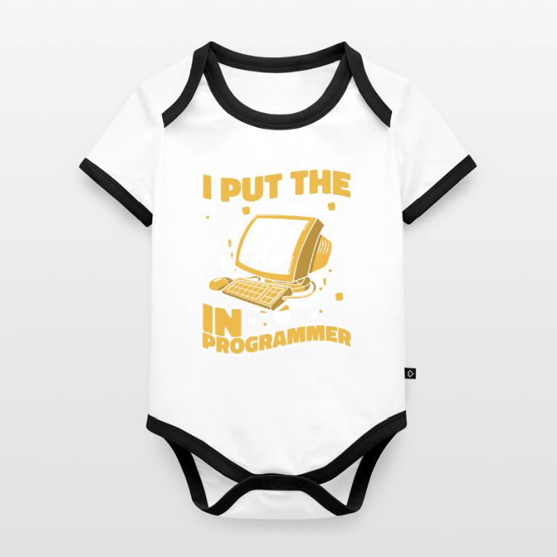 J’ai mis le pro dans Programmeur Developer Coder Body Bébé bio contrasté manches courtes
