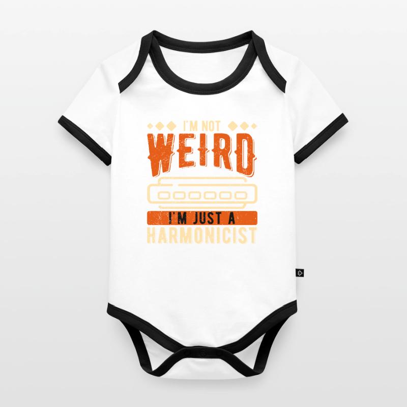 Harmonica harmonica player Organic Baby Contrasting Bodysuit