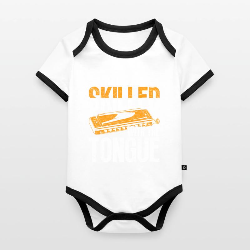 Harmonica harmonica player Organic Baby Contrasting Bodysuit