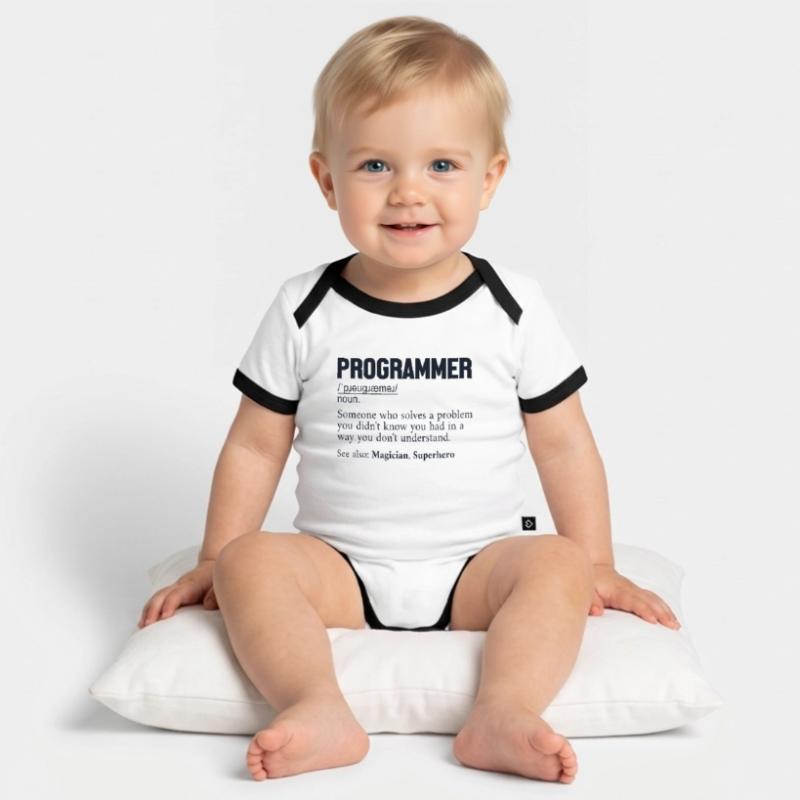 Programmer Definition Software Developer Coder Organic Baby Contrasting Bodysuit