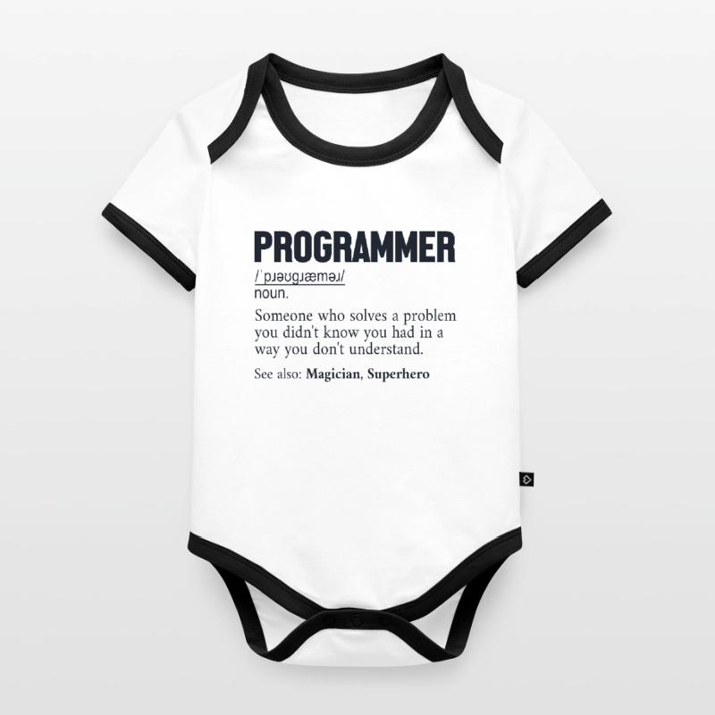 Programmer Definition Software Developer Coder Organic Baby Contrasting Bodysuit
