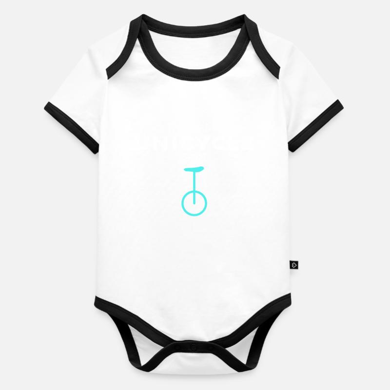 Chemise monocycle - Body Bébé bio contrasté manches courtes - blanc/noir