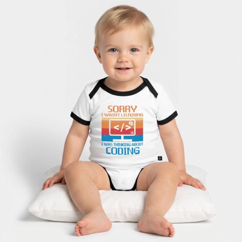 Web Developer Website Development IT Programmer Organic Baby Contrasting Bodysuit