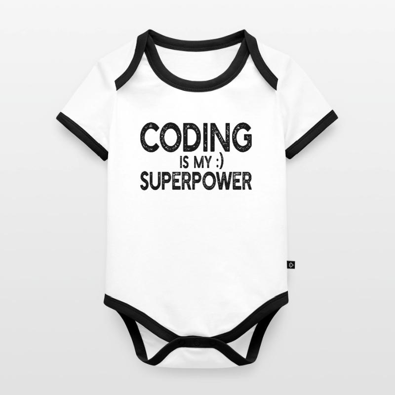 Computer Programmer - Coding is my superpower Baby Bio-Kurzarm-Kontrastbody
