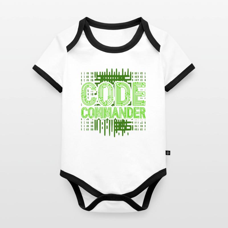 Network Administrator Code Commander Organic Baby Contrasting Bodysuit
