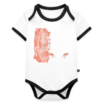 Aboriginal Australians Nerd - Organic Baby Contrasting Bodysuit - white/black  - Front