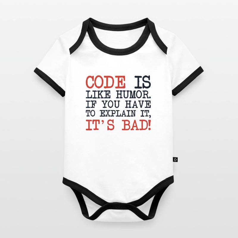 Code Explanation Developer Softwareentwickler Baby Bio-Kurzarm-Kontrastbody