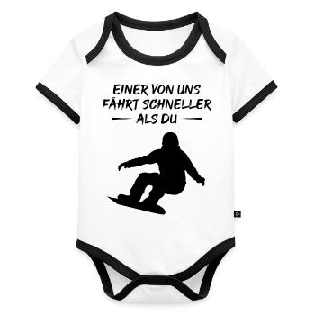 Fast Boarder - Cadeau - Body Bébé bio contrasté manches courtes - blanc/noir  - Devant
