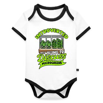 Microgreen Microgreens - Organic Baby Contrasting Bodysuit - white/black  - Front