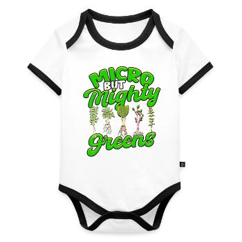 Microgreen Microgreens Micro But Mighty Greens - Organic Baby Contrasting Bodysuit - white/black  - Front