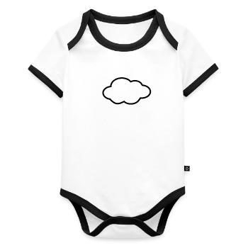 Cloud - Organic Baby Contrasting Bodysuit - white/black  - Front
