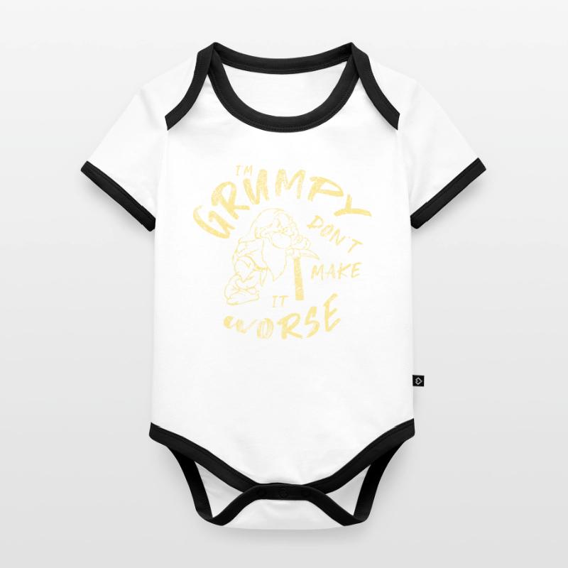 Grumpy dwarf - grumpy dwarf Organic Baby Contrasting Bodysuit