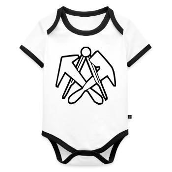 Roofer crafts - Organic Baby Contrasting Bodysuit - white/black  - Front