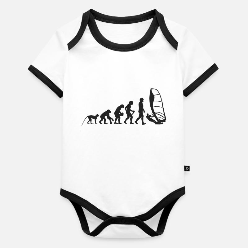 Evolution Windsurfing - Organic Baby Contrasting Bodysuit - white/black 