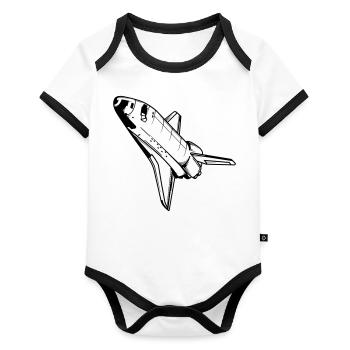 Navette spatiale Astronaute NASA Spaceflight - Body Bébé bio contrasté manches courtes - blanc/noir  - Devant