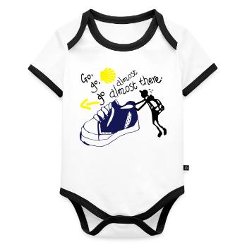 Go go go Almost there - Organic Baby Contrasting Bodysuit - white/black  - Front