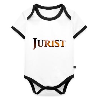 Jurist - Baby Bio-Kurzarm-Kontrastbody - Weiß/Schwarz  - Vorne