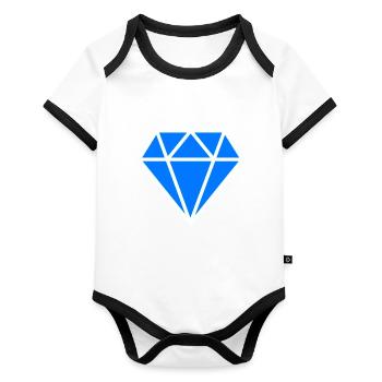 Diamond - Organic Baby Contrasting Bodysuit - white/black  - Front