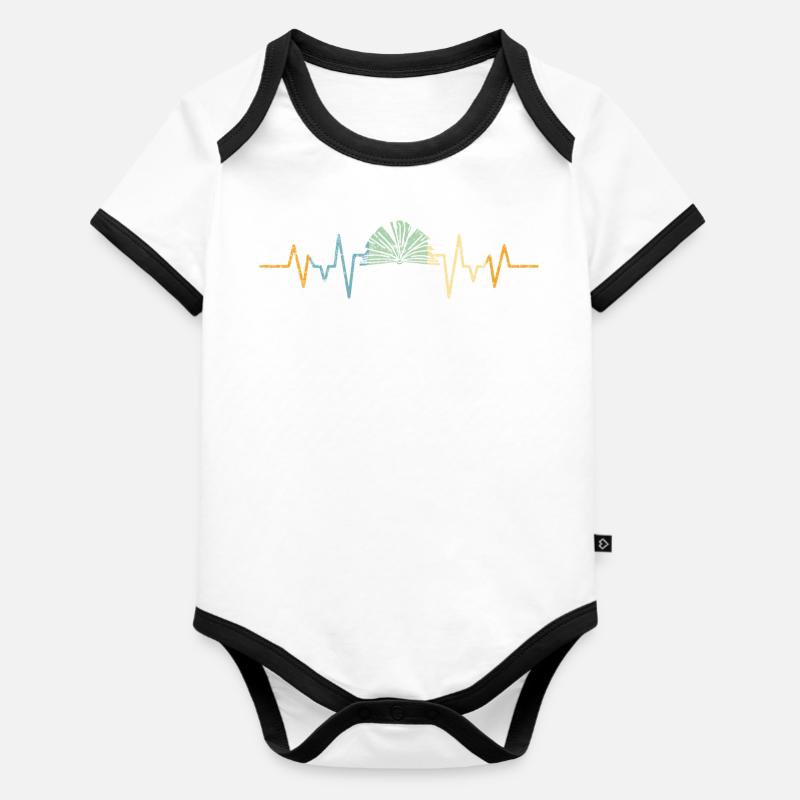 Boussières de coeur - Body Bébé bio contrasté manches courtes - blanc/noir 